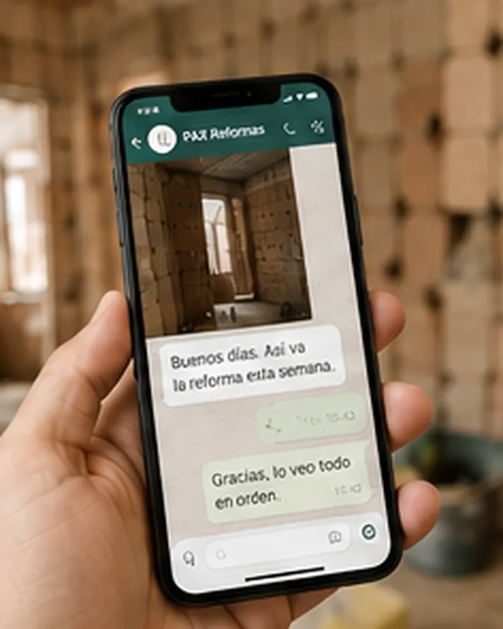 Seguimiento de la reforma por mensajería desde el móvil